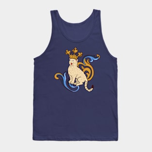 Cute Medieval Cat with crown illustration Tank Top